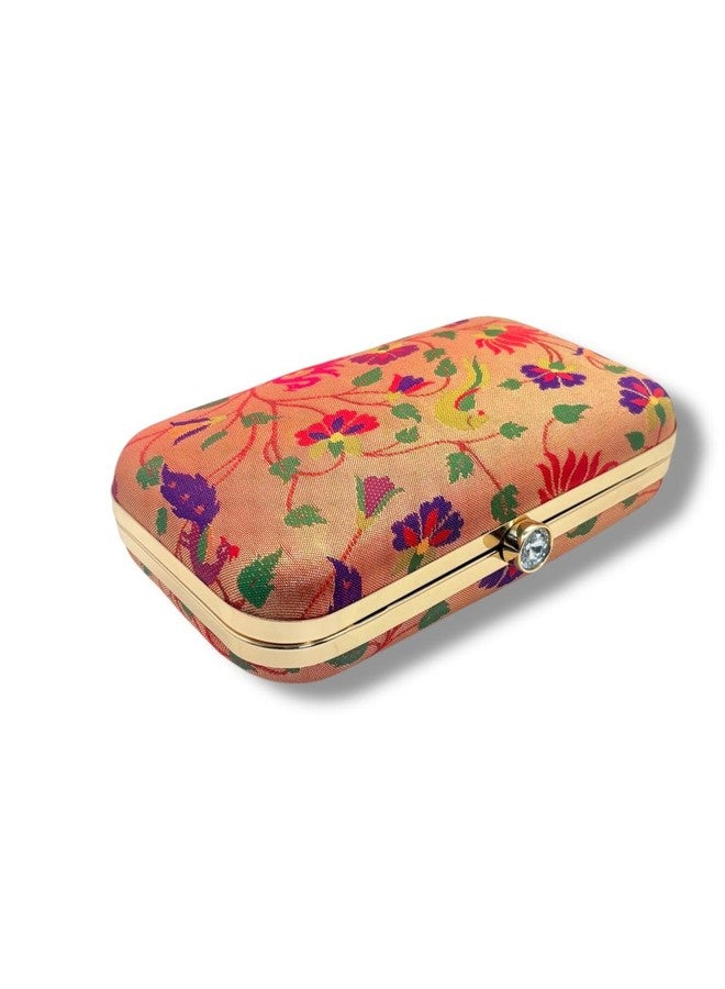 Firstdemand Paithani Clutch Bag for Women - Ethnic Silk Potli Purse with Zari Work | Traditional Handcrafted Evening Party Bag | Festive Bridal Wedding Accessory | Handmade Handbag - Image 2